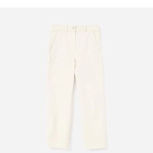 Everlane Straight leg cropped pants cream color